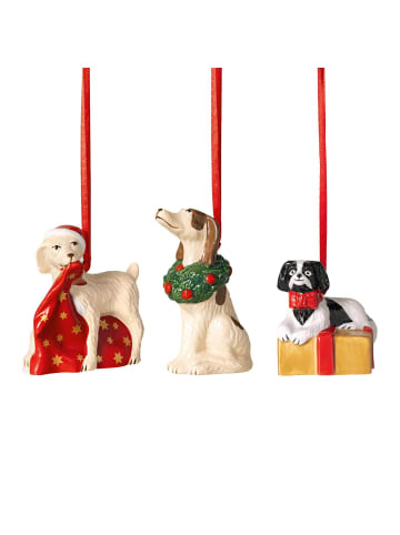 Villeroy & Boch 3er Set Ornamente Hunde Nostalgic Ornaments in bunt