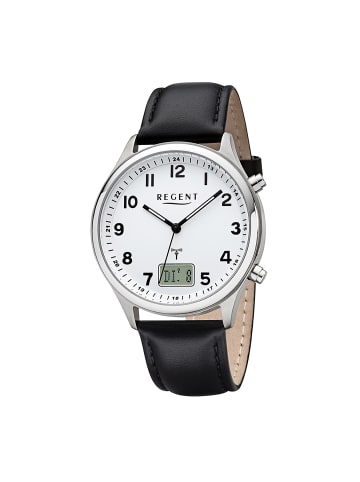 Regent Funkuhr-Analog-Digital schwarz groß (ca. 40mm) Regent Funkuhren