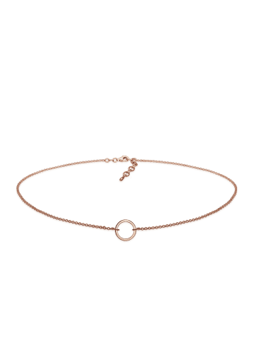 Elli Halskette 925 Sterling Silber Kreis in Rosegold