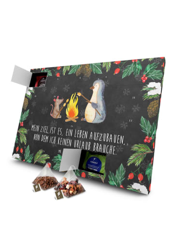 Mr. & Mrs. Panda Tee Adventskalender Pinguin Lagerfeuer mit Spruch in Kreidetafel