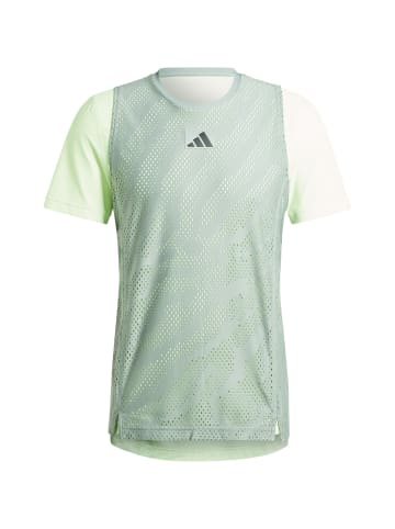 adidas Performance Tennisshirt Pro in silver green-green spark