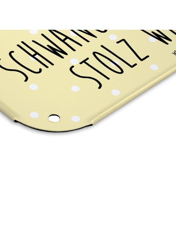 Mr. & Mrs. Panda Wandbild Avocado Schwangerschaft mit Spruch in Gelb Pastell