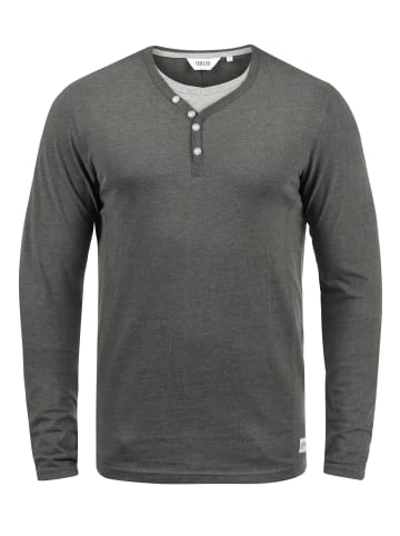 !SOLID Langarmshirt SDDoriano 21102908ME Longsleeve im Double-Layer Look in Grau