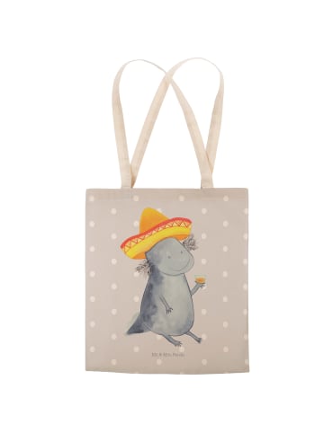 Mr. & Mrs. Panda Tote Bag Axolotl Tequila ohne Spruch in Grau Pastell