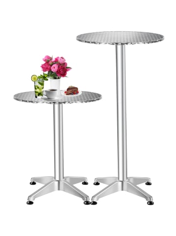 tectake Aluminium Stehtisch Frederic mit bodenschonenden Schraubfüßen aus Kunststoff, gr