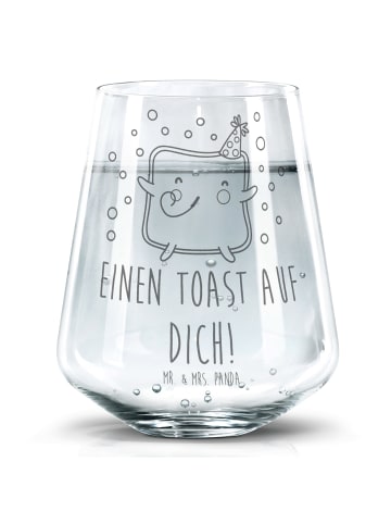 Mr. & Mrs. Panda Becherglas Toast Party mit Spruch in Transparent