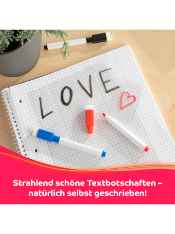 EASYmaxx Schreib-Set für Leuchtkasten schwarz/blau/rot 3 Stifte & 24 blanko Karten Bunt