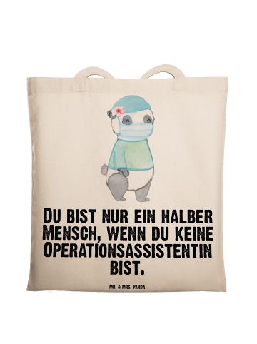 Mr. & Mrs. Panda Tragetasche Operationsassistentin Herz mit Spruch in Creme