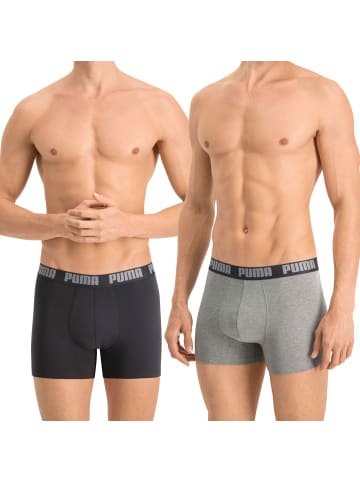 Puma Bodywear Boxershorts 4er Pack in Schwarz / Grau melange