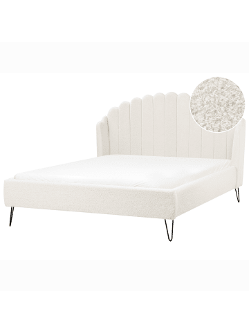Beliani Doppelbett AMBILLOU in Weiß/Schwarz - (W) 157 x (H) 126 x (L) 214 cm