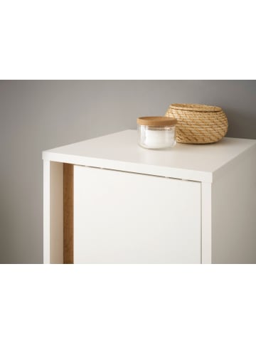 Furn.Design Bad-Midischrank weiß, Wotan Eiche, Badmöbel Kommode 34 x 114 cm