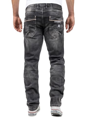Cipo & Baxx Herren Straight Fit Jeans Stonewashed in Black