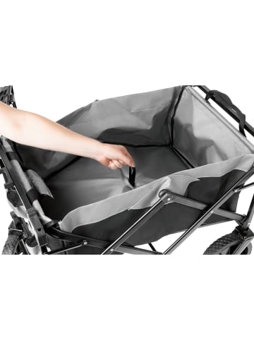 EASYmaxx Bollerwagen faltbar anthrazit/schwarz mit Dach Schwarz