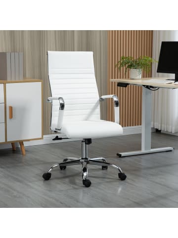 Vinsetto Bürostuhl-54B x 62T x 104-114H cm-Weiß