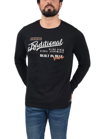 BLEND Langarmshirt BHDopper in Schwarz