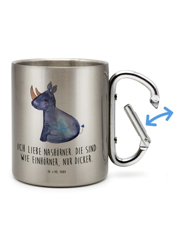 Mr. & Mrs. Panda Thermotasse Einhorn Nashorn mit Spruch in Silber