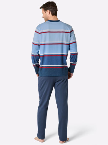 WITT WEIDEN Schlafanzug in dunkelblau-eisblau-gestreift