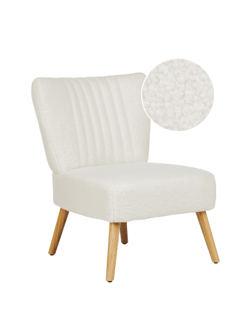 Beliani Sessel VAASA in Weiß/Heller Holzfarbton - (W) 61 x (H) 85 x (L) 60 cm