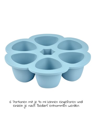Beaba Silikon-Gefrierform Multiportions Blume in blau