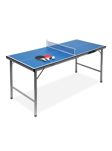 relaxdays Tischtennisplatte in Blau - (B)150 x (H)71 x (T)67 cm