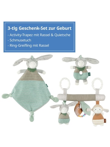 Fehn 3-tlg Geschenk-Set zur Geburt Activity-Trapez, in grün