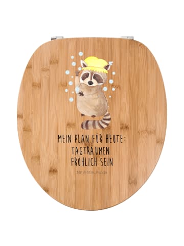 Mr. & Mrs. Panda Motiv WC Sitz Waschbär mit Spruch in Braun