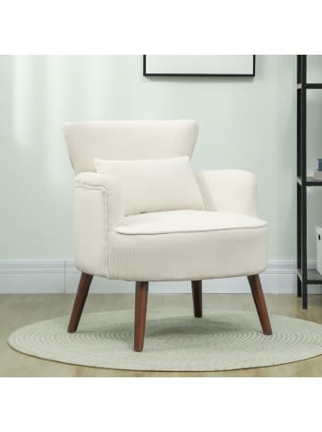 HOMCOM Einzelsessel-69L x 69,5B x 78H cm-Cremeweiß