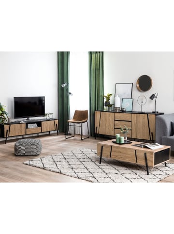 Beliani TV-Möbel BLACKPOOL in Braun/Schwarz - (W) 177 x (H) 46 x (L) 40 cm