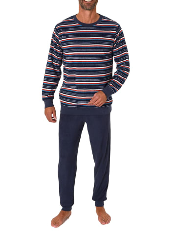 NORMANN langarm Frottee Schlafanzug Pyjama Bündchen - 82273 in rot