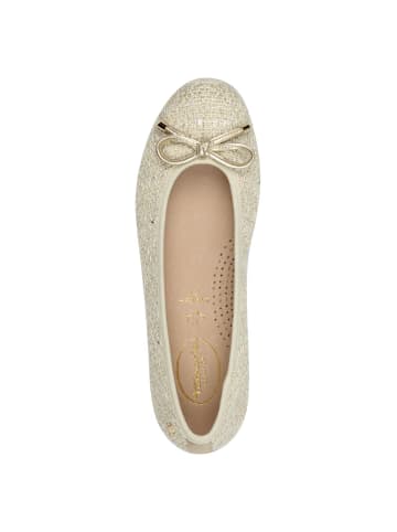 Tamaris WIDE FIT Ballerina in BEIGE/GOLD