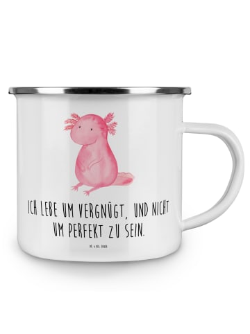 Mr. & Mrs. Panda Emaille Tasse Axolotl Niedlich mit Spruch in Weiß