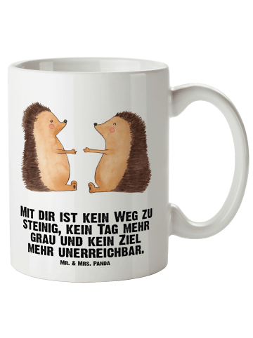 Mr. & Mrs. Panda Riesenkaffeetasse Igel Liebe mit Spruch in Weiß