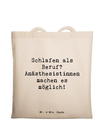 Mr. & Mrs. Panda Strandtasche Spruch Anästhesistin Freude mit Sp... in Creme