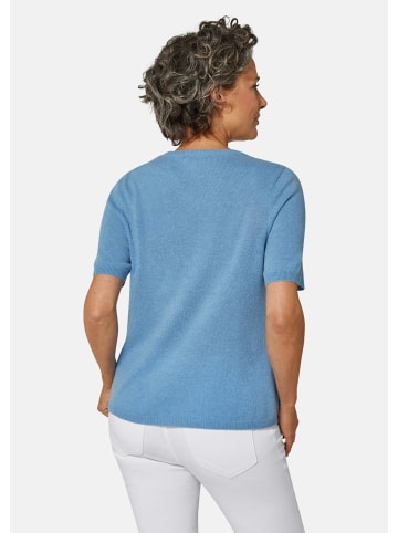 GOLDNER Halbarmpullover mit Rundhals aus Kaschmir in himmelblau