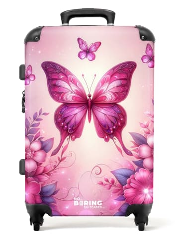NoBoringSuitCases Suitcase, Koffer, Reisekoffer Rosa Schmetterling