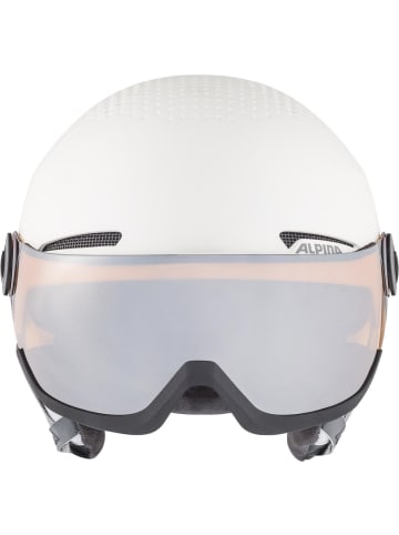 Alpina Skihelm mit Visier in weiss