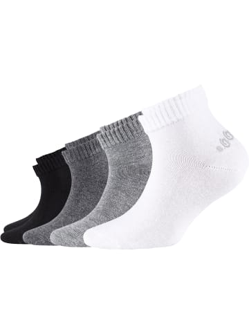 S. Oliver Kinder-Kurzsocken 4 Paar in grau/schwarz/weiß