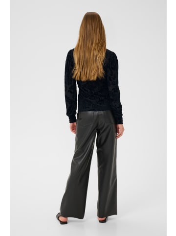 Kaffe Langarm-Shirt KArosa Slim fit in Black Deep CC