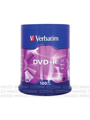 Verbatim Verbatim DVD+R 4.7GB 16x Cakebox 100er Matt Silver