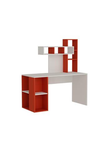 moebel17 Schreibtisch Coral in Weiß-Rot
