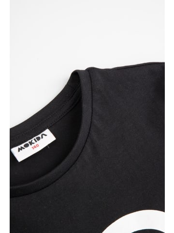 MOKIDA Baumwoll-T-Shirt mit kurzen Ärmeln in schwarz