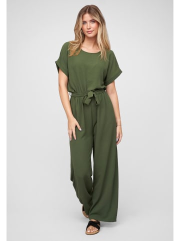 Cloud5ive Cloud5ive Jumpsuit with tie belt and back slit in military green