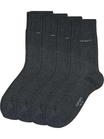 camano Baumwolle Unisex-Socken 4 Paar ca-soft in anthrazit
