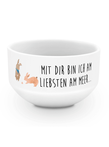 Mr. & Mrs. Panda Schüssel Hasen Muschel mit Spruch in Weiß
