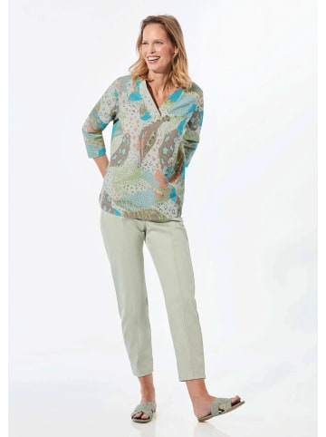 GOLDNER Modernes Blusenshirt mit Allover-Print in graugrün / gemustert