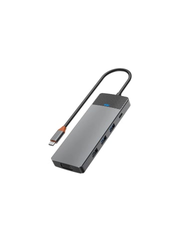 COFI 1453 WiWU - HUB 7/9/12 in 1 USB-C HUB - Adapter Aluminiumgehäuse in Grau