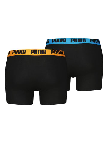 Puma Boxershort 2er Pack in Schwarz/Orange/Blau