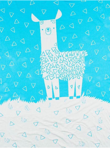 OrganicEra OrganicEra Bio-Trikotstrick-Babydecke, Lama (110 x 140 cm) in Turquoise
