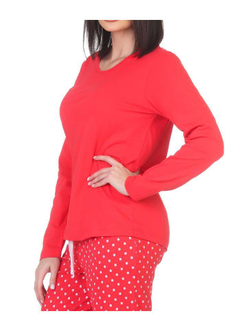 NORMANN Schlafanzug langarm Oberteil Pyjama Shirt Top in pink