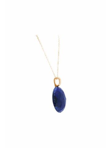Gemshine Halskette mit Anhänger vollfacettierter Lapis Lazuli in gold coloured